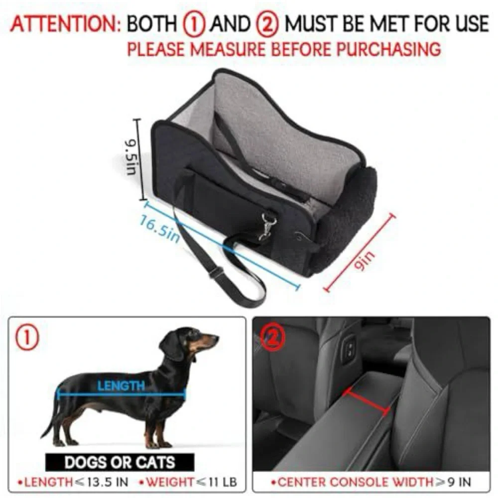 Deluxe Black Dog Console Car Seat Armrest